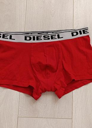 Базовые красные боксерки коттоновые трусы мужские diesel m м 10 38 46