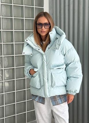 Куртка-пуховик у світло-блакитному кольорі