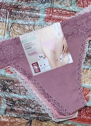 Арт.0039 кружевные трусики танга набор 5 шт от esmara размер евро м 40/42