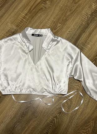 Атласна сорочка топ на запах