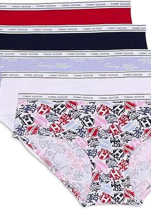 Набор 5 шт трусики хипстеры белье Tommy hilfiger с логотипом на поясе, оригинал, р м новые