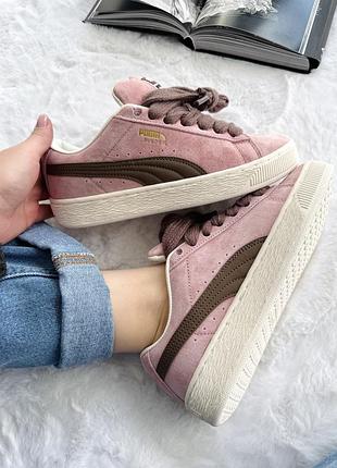 Розпродаж! замшеві кеди puma suede xl pink brown