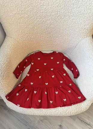 Сукня червона з бантиками новорічна різдвяна святкова 2 роки 92 см
