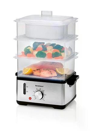 Пароварка silvercrest eds sdg 950 d4 3 рівні таймер варіння яєць здорове приготування їжі