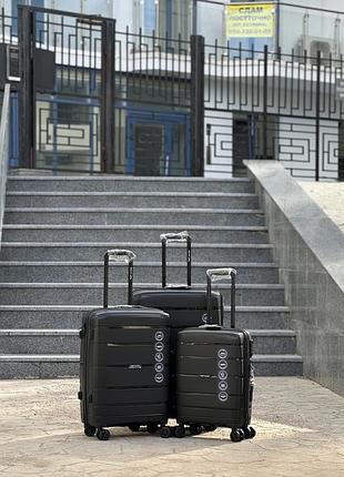 3 шт комплект полипропилен wings чемодан дорожный на колесах польша 4 колеса