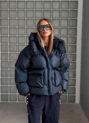 Куртка-пуховик у сапфіровому кольорі