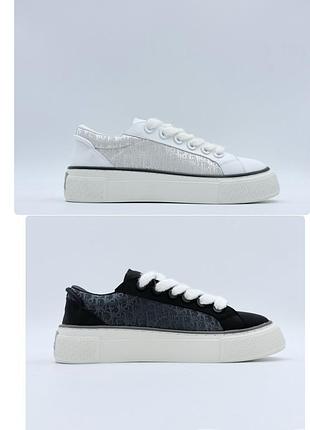 Кеды женские di or базовые повседневные черные, белые