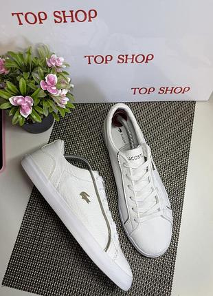 Оригинальные кожаные кеды lacoste