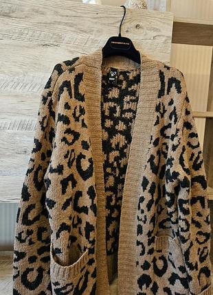 Кардиган леопардовым принтом