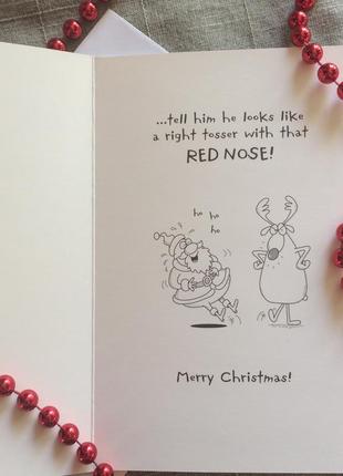 Веселые новогодние рождественские открытки из англии с конвертом