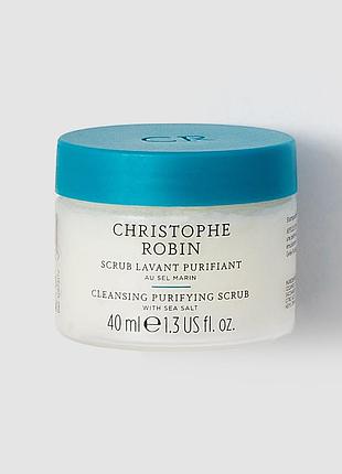 Скраб для шкіри голови й волосся з морською сіллю christophe robin cleansing purifying scrub with sea salt 40ml