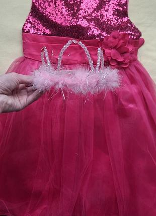 Дитяча сукня принцеса корона костюм новорічний маскарадний карнавальний бальна пишна пайєтки фатін