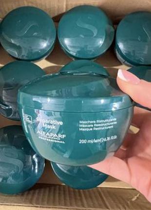 Маска для ухода за поврежденными волосами. alfaparf semi di lino reconstruction reparative