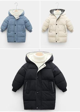 Удлиненная детская теплая куртка