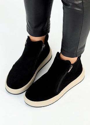 Ботинки женские зимние замшевые