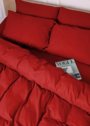 ❄️ теплые постельные комплекты из турецкой фланели - красная, 100% хлопок! ❄️