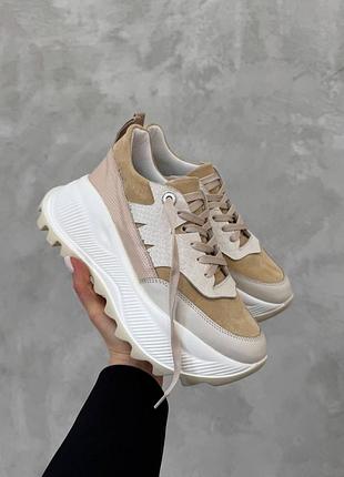 Шкіряні/замшеві кросівки на платформі