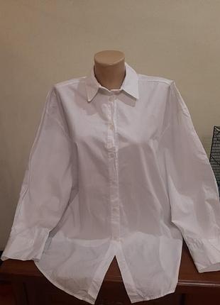Удлиненная белая рубашка zara