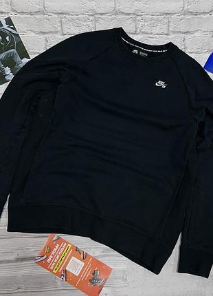 Чоловічий світшот nike sb icon crew fleece оиигінал l на флісі чорний