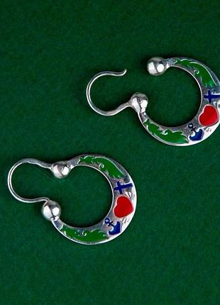 Сережки з кольоровою емаллю