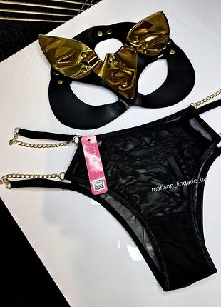 Сексуальные трусики и маска для лица, набор сексуальный прозрачные трусики и кожаная маска