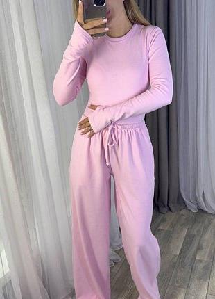 Женский прогулочный костюм: цвет розовый, белый, шоколадный, графитовый; размер 42-44,46-48,50-52;