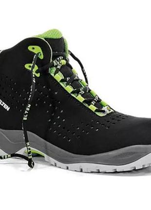 Черевики захисні туристичні elten impulse чорно-зелені,