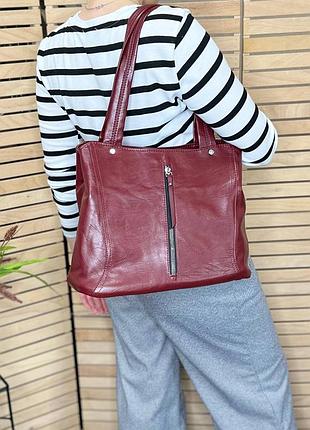 Женская стильная и качественная сумка из эко кожи бордо