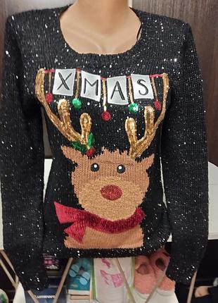 Новорічний светр. розмір 8-10.