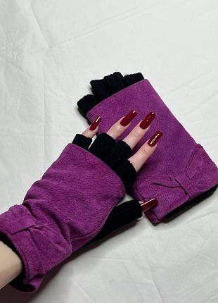 Рукавички замшеві на трикотажній підкладці