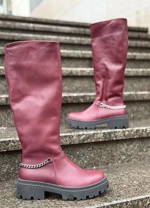 Зимові ,жіночі черевики (натуральна шкіра )