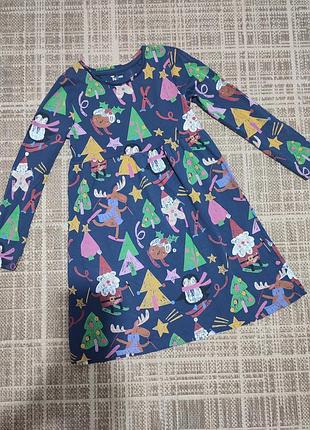 Новогоднее коттоновое платье