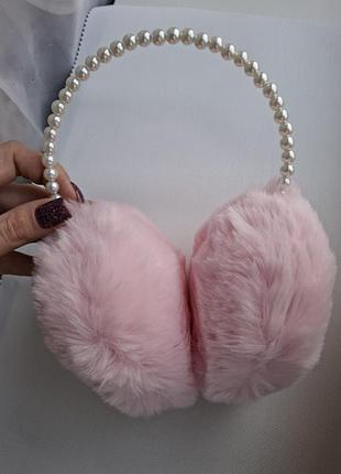 Теплые наушники с жемчужинами