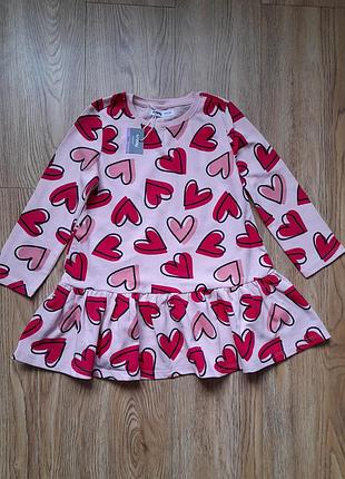 Платье, платье сердечки sinsay 104см. 3-4р. новое.