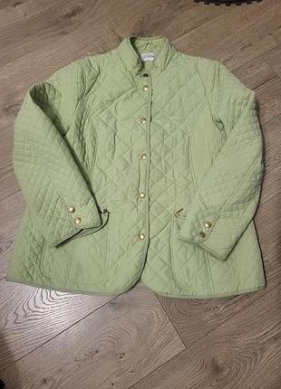 Женская стеганная салатовая курточка весенняя, 46 l-xl
