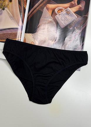 030 женские черные хлопковые трусики слипы