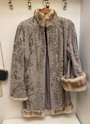 Шуба из каракульчи и норки