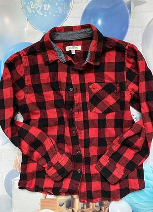 Тепла фланелева сорочка 9/10 років хлопчик у клітинку