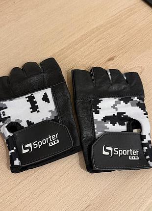 Шкіряні спортивні рукавички у зал sporter gym