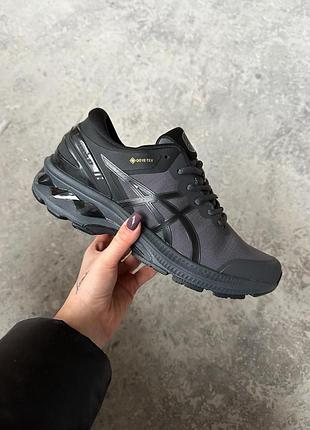 Кроссовки мужские утепленные asics gel-kayano 27 gore-tex termo grey black термо