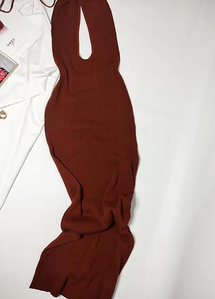 Платье макси в рубчик