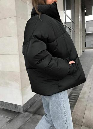 Пуховик чорний куртка
