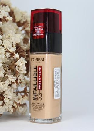 💛 стойкий тональный крем лореаль loreal l'oreal infallible fresh wear 120 golden vanilla с спф spf 25