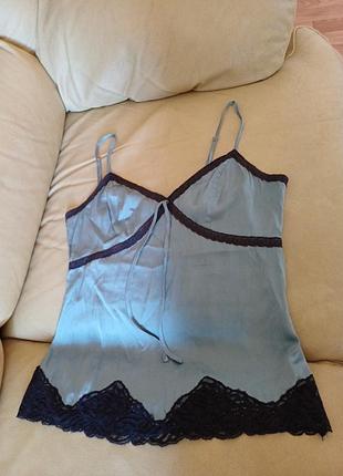 Топ жіночий білизняному стилі 95% шовк колір припилено голубо сірий від банана репаблік