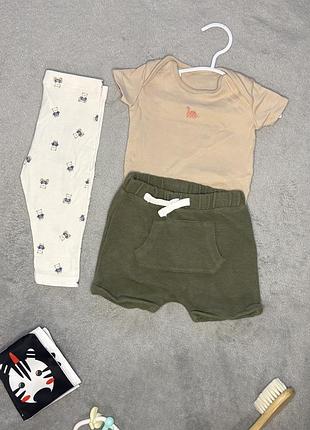 Набір боді, повзунки, шорти, 3-6 міс