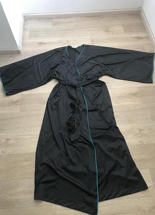 Довгий жіночий халат кімоно чорний vanily fair