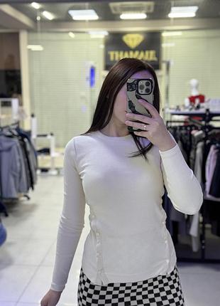 Базовий лонгслів у рубчик zara