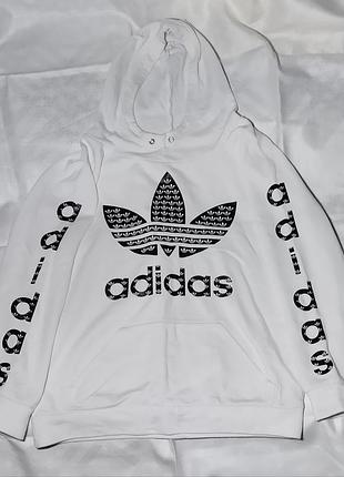 Белое худи adidas