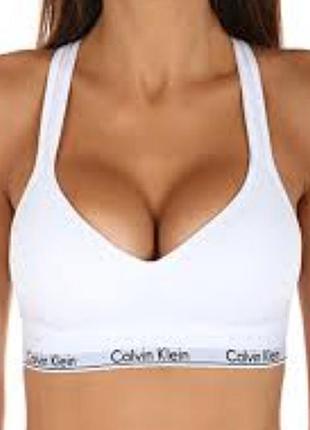 Белый хлопковый топ бюстгальтер calvin klein м