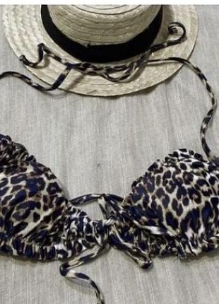 Крутий леопардовий верх від купальника на зав‘язки